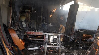 استدعاء صاحب ورشة نشب بها حريق في سوق أطلس بالسلام