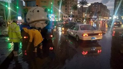 6 صور ترصد سقوط الأمطار الغزيرة على الإسكندرية