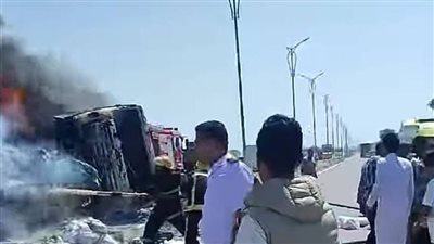 مصرع سائق في حادث تصادم بطريق استاد برج العرب بالإسكندرية