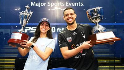 الإسكواش، مصطفى عسل ونوران جوهر يمثلان مصر في نهائي العظماء السبعة