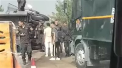 انقلاب سيارة تابعة للأمن المركزي على الطريق الإقليمي بالمنوفية