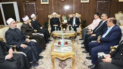 محافظ المنوفية يستقبل مفتي الجمهورية بمكتبه لتقديم العزاء في شهداء حادث الإقليمي 