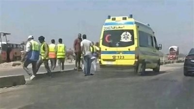  أول فيديو لحادث انقلاب سيارة زلط على الطريق الإقليمى 