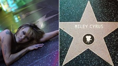 مايلي سايرس أول فنانة من مواليد التسعينيات تحصل على نجمة في ممشى المشاهير 