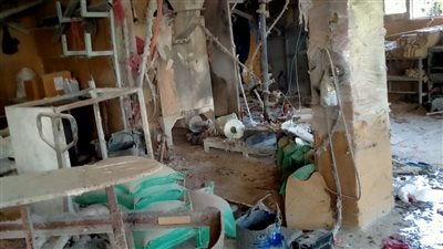 الصور الأولى لحادث انفجار خزان هواء في مصنع أدوات صحية بالدقهلية