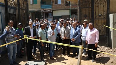 محافظ الجيزة يتفقد مشروعات الصرف الصحي بمنشأة القناطر