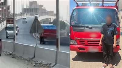 اختصارا للطريق، ضبط سائق نقل يسير عكس الاتجاه على كوبري جنجرة بالقليوبية