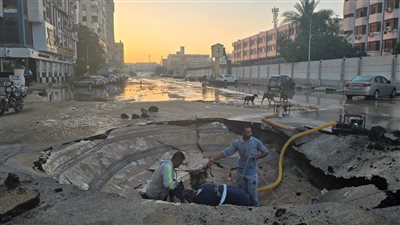 تحويلات مرورية في الإسماعيلية بسبب كسر ماسورة مجمع المحاكم 