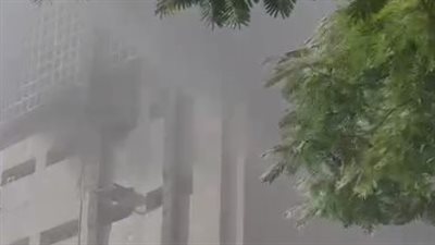 حريق بسنترال رمسيس وتصاعد الأدخنة في سماء وسط القاهرة