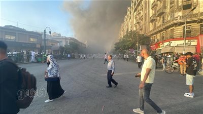 مصدر بالإسعاف: 15 مصابا في حريق سنترال رمسيس تم نقلهم للمستشفى 