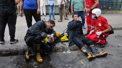 الهلال الأحمر المصري يقدم خدمات الإسعافات الأولية للمصابين في حريق سنترال رمسيس 