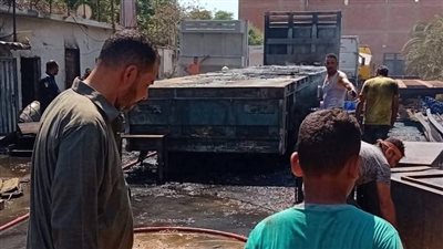 السيطرة على حريق اندلع في تريلا على الطريق الزراعي بالقليوبية