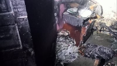 بقت فحمة، حريق يلتهم شقة سكنية بالقليوبية (صور)