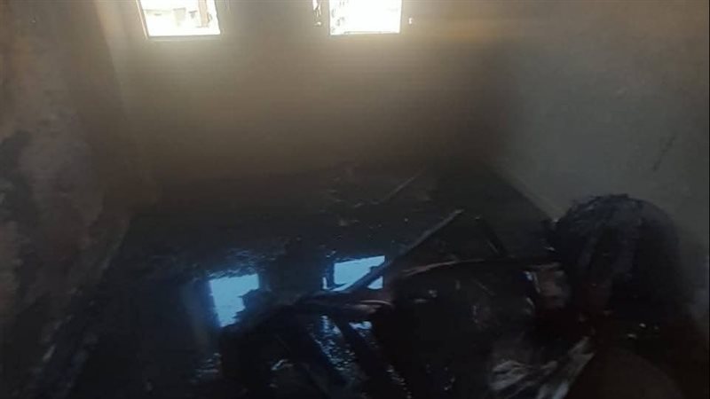 إصابة طفلين في حريق