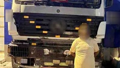 ضبط قائد سيارة نقل بدون لوحات على كوبرى بلبيس بالشرقية