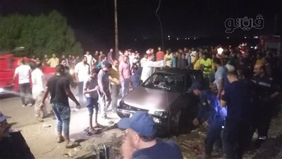 سقوط سيارة بمصرف عزبة مصباح بالغربية ووقوع قتلى ومصابين (صور)