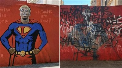 تشويه صورة لامين يامال على جدران برشلونة بعد انتقادات حفل عيد ميلاده (فيديو)