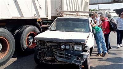 إصابة 4 أشخاص في تصادم ملاكي مع ربع نقل أعلى كوبري الجامعة في المنصورة