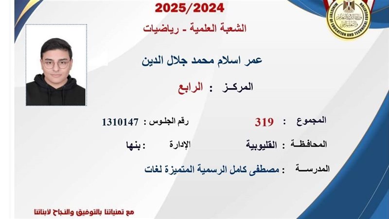 الرابع علي الثانوية