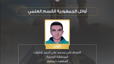 أوائل الشهادة الثانوية الأزهرية بالقسم العلمي (إنفوجراف)