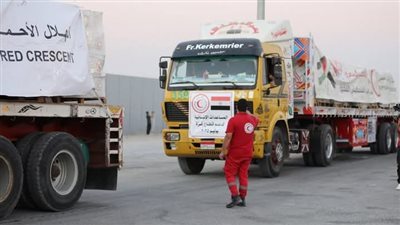 الهلال الأحمر المصري يستمر في الدفع بالمساعدات الإنسانية إلى غزة
