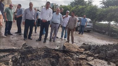 آخر التطورات بشأن انفجار خط مياه رئيسي في المنصورة (صور)