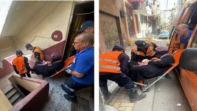 الشرطة تنقل مسنة غير قادرة على الحركة لأحد مستشفيات البحيرة