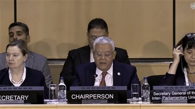  حنفي جبالي يترأس إحدى جلسات المؤتمر العالمي السادس لرؤساء البرلمانات