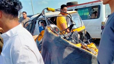 مدير أمن الجيزة يصل موقع تصادم أتوبيس بسيارتي نقل على الطريق الصحراوي الشرقي