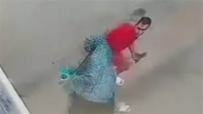 تداول فيديو صادم لاعتداء شاب بحذاء على مسنة بالدقهلية
