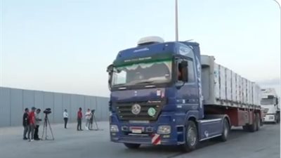 بدء دخول شاحنات المساعدات الإنسانية من معبر رفح لقطاع غزة (فيديو)