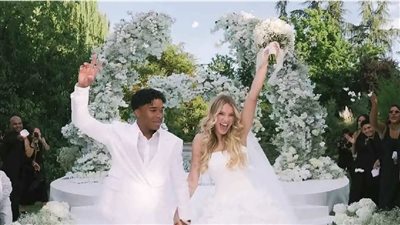 رقص مثير وقبلات، أول فيديو من حفل زفاف مهاجم ريال مدريد وعارضة الأزياء جابرييلي ميراندا