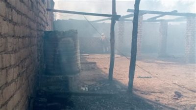 حريق يلتهم 4 منازل في قرية الجبيل بدندرة غرب بقنا