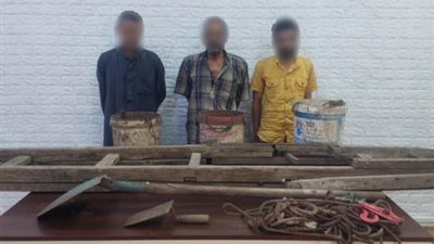 القبض على 3 أشخاص أثناء تنقيبهم عن الأثار بالخليفة 