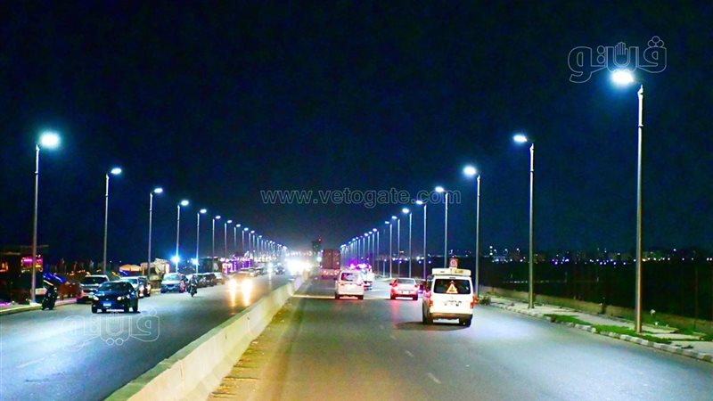 إنارة طريق غرب بورسعيد،