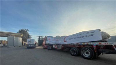 القافلة الـ 20، الهلال الأحمر يدفع بـ 180 شاحنة مساعدات إلى غزة 