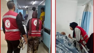 الهلال الأحمر يقدم الدعم النفسي للناجين من حادث الغرق الجماعي بشاطئ أبو تلات