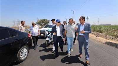 محافظ كفر الشيخ يتابع أعمال رصف طريق روينة (صور)