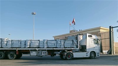 عبور 59 شاحنة مساعدات إغاثية إماراتية معبر رفح تمهيدا لدخولها غزة