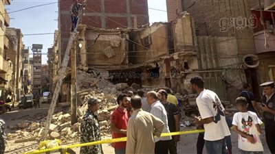 فرض كردون أمني حول المنزل المنهار في طنطا 