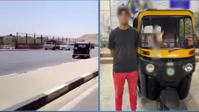 القبض على سائق توك توك بسبب السير عكس الاتجاه في المقطم