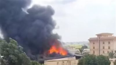 حريق هائل يلتهم مصنع قطن بالراهبين في سمنود