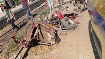 تفاصيل حادث اصطدام قطار بتروسيكل في الشرقية 