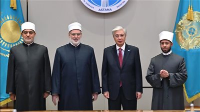 رئيس كازاخستان يستقبل وزير الأوقاف ووكيل الأزهر ومفتي الديار المصرية