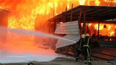 انتداب المعمل الجنائى لبيان سبب حريق حظيرة ماشية بالبدرشين 