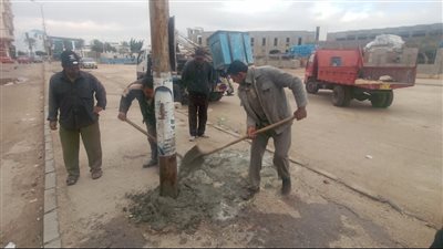 حي ثالث بالإسماعيلية: بلاغات بسقوط أعمدة إنارة وجار التعامل معها | صور