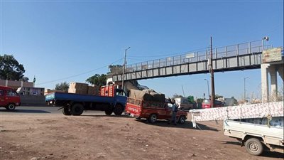 سيولة مرورية على الطريق الزراعي بعد اصطدام سيارة بالكوبري | صور