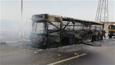 تفحم أتوبيس نقل جماعي التهمته النيران ببشتيل