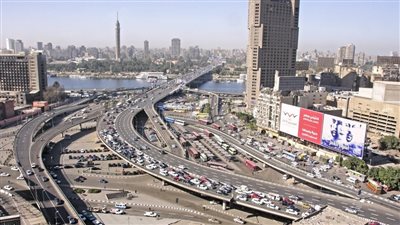 جوجل ماب: كثافات مرورية عالية أعلى كوبرى أكتوبر اليوم الأحد