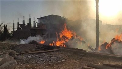 حريق في عصارة قصب بقنا